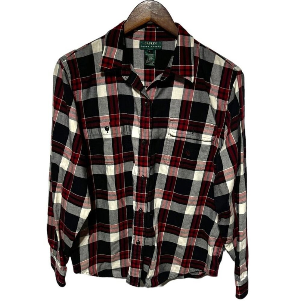 Women's Lauren Ralph Lauren Multicolor Plaid Shirt SIze Large